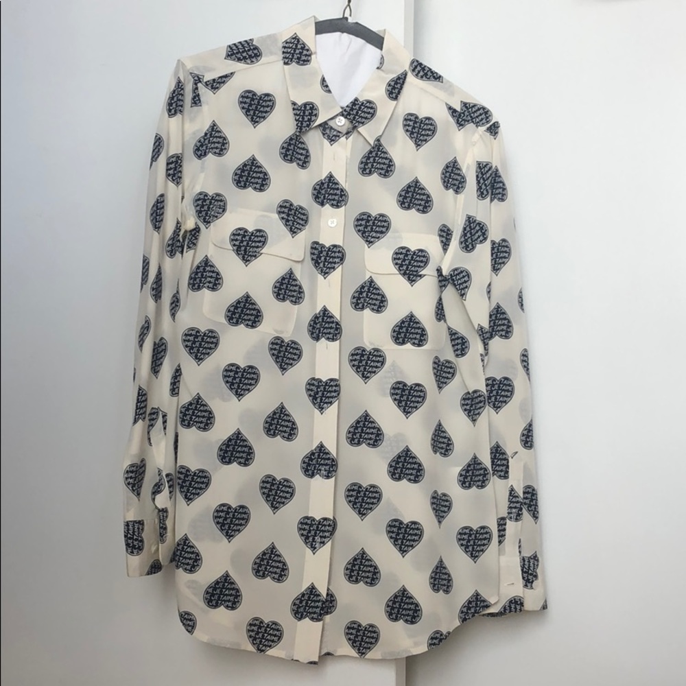 Equipment button down 100% silk blouse